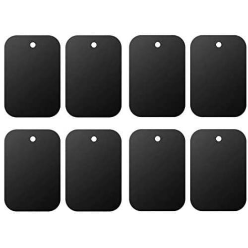 Mount Metal Plate（8Pack） for Magnetic Car Mount Phone Holder with Full Adhesive for Phone Magnet, Magnetic Mount, Car Mount Magnet-8X Rectangular (Black)