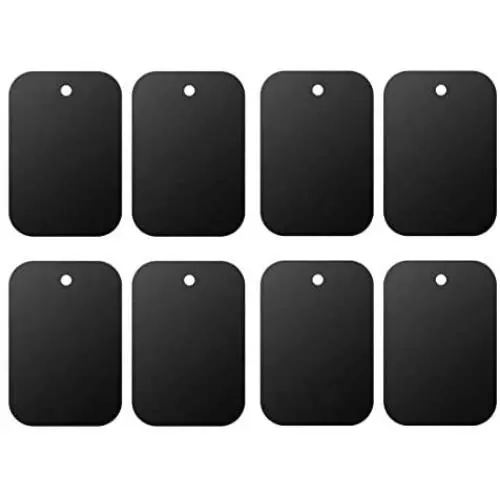 Mount Metal Plate（8Pack） for Magnetic Car Mount Phone Holder with Full Adhesive for Phone Magnet, Magnetic Mount, Car Mount Magnet-8X Rectangular (Black)