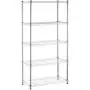 Amazon Basics 5-Shelf Shelving Storage Unit on 4 Wheel Casters , Metal Organizer Wire Rack, Chrome Silver (30L x 14W x 64.75H)