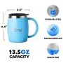 Coffee Mug with Lid (Set of 2) – Stainless Steel Camping Mug with Handle, Double Wall & Insulated Metal Cup - BPA Free, Shatterproof, Dishwasher Safe (13.5oz) Coffee Mug with Lid (Set of 2) – Stainless Steel Camping Mug with Handle, Double Wall & Insulated Metal Cup - BPA Free, Shatterproof, Dishwasher Safe (13.5oz)