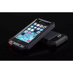 New Waterproof Shockproof Aluminum Gorilla Glass Metal Military Heavy Duty Armor Bumper Cover Case for Apple iPhone 5 5S Home Key +Fingerprint - Black