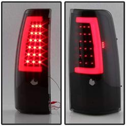 ACANII - For Black Smoke 1999-2006 GMC Sierra 99-02 Chevy Siverado LED Tube Tail Lights Lamps