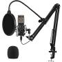 2021 Upgraded USB Microphone for Computer, Mic for Gaming, Podcast, Live Streaming, YouTube on PC, Mic Studio Bundle with Adjustment Arm Stand, Fits for Windows & Mac PC, Plug & Play Design, Silver