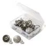 20 Sets Replacement Jean Buttons 17mm Combo Copper Tack Buttons Replacement Kit with Rivets and Metal Base in Plastic Storage Box 20 Sets Replacement Jean Buttons 17mm Combo Copper Tack Buttons Replacement Kit with Rivets and Metal Base in Plastic Storage Box