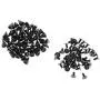 NYKKOLA 100Pcs/Set 9.5mm Silver Cone Spikes Screwback Studs DIY Craft Cool Rivets Punk - Black