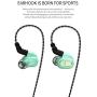 BLON BL05S in Ear Earphone, HiFiHear in Ear Headphone 10mm Carbon Diaphragm Dynamic Drive Bass HiFi DJ in Ear Monitor, in Ear Headphone with Detachable Cable Wired Earphone (Green No Mic)