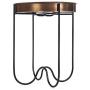 H Potter Outdoor Patio Side Table Antique Copper for Porch Deck Balcony Terrace Indoor Living Room Kitchen Small Spaces Quick Folding Stand Removable Round Metal Tray for Coffee Drinks or Appetizers