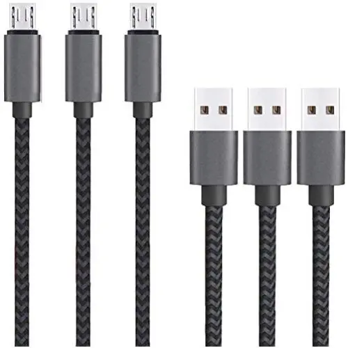 Micro USB Cable 10ft 3Pack by Ailun High Speed 2.0 USB A Male to Micro USB Sync Charging Nylon Braided Cable for Android Phone Charger Cable Tablets Wall and Car Charger Connection BlackGrey Micro USB Cable 10ft 3Pack by Ailun High Speed 2.0 USB A Male to Micro USB Sync Charging Nylon Braided Cable for Android Phone Charger Cable Tablets Wall and Car Charger Connection BlackGrey