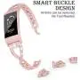 Wearlizer Compatible with Fitbit Charge 3 / Charge 4 Bands for Women Metal Replacement Charge 3 hr Band Strap with Bling Rhinestone Bracelet Bangle for Fitbit Charge 4 Special Edition - Rose Gold