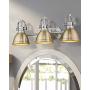Emliviar 3-Light Bathroom Vanity Light Fixtures, Gold and Brushed Nickel Finish with Metal Shade, 4054 BG