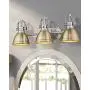 Emliviar 3-Light Bathroom Vanity Light Fixtures, Gold and Brushed Nickel Finish with Metal Shade, 4054 BG