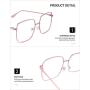 Slocyclub Oversized Blue Light Blocking Glasses for Women Men Non Prescription Metal Square Computer Glasses