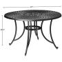 Crosley Furniture Sedona Solid-Cast Aluminum Outdoor Dining Table, 46-inch, Black