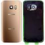 CELL4LESS Compatible Back Glass Cover Back Door w/Installed Camera Lens, Custom Removal Tool & Installed Adhesive Replacement for Samsung Galaxy S7 - All Models G930 - OEM Replacement (Gold)