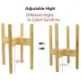 Plant Stand Indoor-Mid Century Plant Stand Adjustable Modern Plant Holder Bamboo fit 8 9 10 11 12 inches Pot Sizes