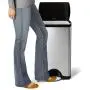 simplehuman 38 Liter / 10 Gallon Rectangular Kitchen Step, Brushed Stainless Steel with Plastic Lid trash can