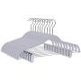 Quality Plastic 20-Pack Non Velvet Non-Flocked Thin Compact Coat Hangers with Metal Clips for Skirts Pants Blouses 360° Swivel Hook (Gray, 20)