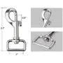 Zelta 4 PCS Swivel Snap Hooks for Dog Leash Keychain, Pet Buckle Clips 3.1 x 1 Inch (Silver)