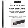 GeilSpace 6 Pack 1/2'' × 24'' Heavy Duty Pre-Cut Grey Metal Pipe, Industrial Steel Fits Standard Half Inch Threaded Pipes and Fittings - Vintage DIY Industrial Shelving (1/2'' × 24'', Grey) GeilSpace 6 Pack 1/2'' × 24'' Heavy Duty Pre-Cut Grey Metal Pipe, Industrial Steel Fits Standard Half Inch Threaded Pipes and Fittings - Vintage DIY Industrial Shelving (1/2'' × 24'', Grey)