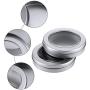 4 oz Metal Tin Cans Round Tin Containers Empty Tin Cans with Clear Top for Kitchen Office Candles Candies and Gifts Holding (24 Pieces)