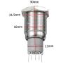 Etopars 12V Car Blue LED Light Emergency Hazard Warning Push Button Metal Toggle Switch 16mm