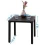 MFSTUDIO Black Patio Table Metal Square Coffee Tea Bistro Table Small Side End Adjustable Outdoor Furniture Table,Black