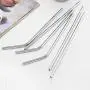 Metal Straws with Silicone Tip, 8.5'' 10.5'' Reusable Stainless Steel Straws with Cleaning Brush for 20 30oz Cups (Silver)