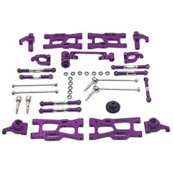 Nobranded Front and Rear Steering Hub Base C Carrier Knuckle Upgrade Kits for 1:14 Wltoys 144001 1:12 124019 124018 RC Car - Purple