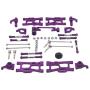 Nobranded Front and Rear Steering Hub Base C Carrier Knuckle Upgrade Kits for 1:14 Wltoys 144001 1:12 124019 124018 RC Car - Purple