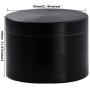 DCOU New Design Premium Zinc Alloy Herb Grinder 2.2 Inches 4 Piece Metal Grinder with Pollen Catcher with Carved Flower (Black)
