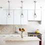 MOTINI 1-Light Teardrop Crystal Pendant Light in Silver Polished Nickel Finish Mini LED Light Globe Metal Rod Ceiling Single Pendant Lighting for Kitchen Bedroom Dining Room Bar Fixture Lights