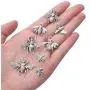 72 Pieces Assorted Antique Silver Honey Bee Charms Metal Fly Insect Charms Pendants Craft Supplies for Jewelry Making, 8 Styles