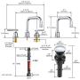 WOWOW Widespread Bathroom Faucet Chrome 8 inch Bathroom Sink Faucet Adjustable 3 Pieces Basin Faucets 360° Swivel Spout Modern Lavatory Faucet Vanity Faucets Water Supply Lines Quick Install Pipe