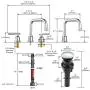 WOWOW Widespread Bathroom Faucet Chrome 8 inch Bathroom Sink Faucet Adjustable 3 Pieces Basin Faucets 360° Swivel Spout Modern Lavatory Faucet Vanity Faucets Water Supply Lines Quick Install Pipe