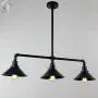 UNITARY Brand Black Antique Rustic Metal Shade Hanging Ceiling Pendant Light Max. 120W with 3 Lights Painted Finish UNITARY Brand Black Antique Rustic Metal Shade Hanging Ceiling Pendant Light Max. 120W with 3 Lights Painted Finish