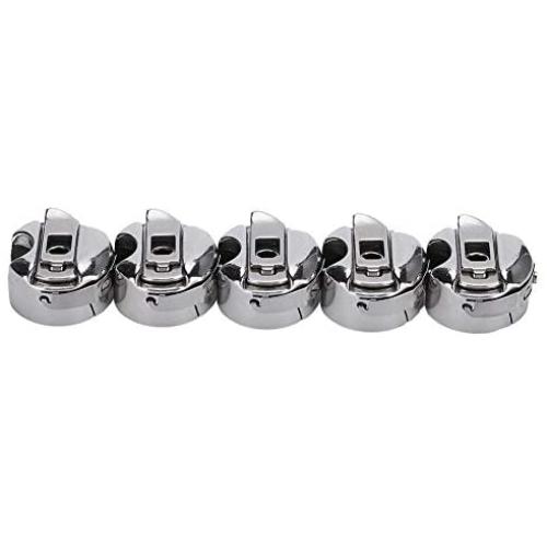 Zerodis 5pcs Sewing Machine Bobbin Cases, Front Loading Metal Embroidery Bobbin Cases Durable Sewing Machine Bobbin Organizer Replacement Accessories