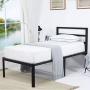 V&LX 18 Inch Tall V1407 UP-Support Head Support Bar Deluxe Metal Slat Bed Frame (Twin)