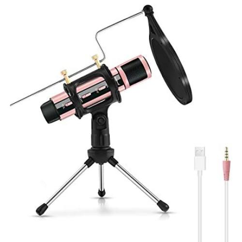 USB Microphone, ZealSound Metal Condenser Recording Microphone for Laptop MAC Windows Computer and Phone w/Stand for ASMR Zoom Stream & YouTube Video Studio Voice Overs Broadcast (Rosegold) USB Microphone, ZealSound Metal Condenser Recording Microphone for Laptop MAC Windows Computer and Phone w/Stand for ASMR Zoom Stream & YouTube Video Studio Voice Overs Broadcast (Rosegold)