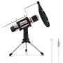 USB Microphone, ZealSound Metal Condenser Recording Microphone for Laptop MAC Windows Computer and Phone w/Stand for ASMR Zoom Stream & YouTube Video Studio Voice Overs Broadcast (Rosegold)