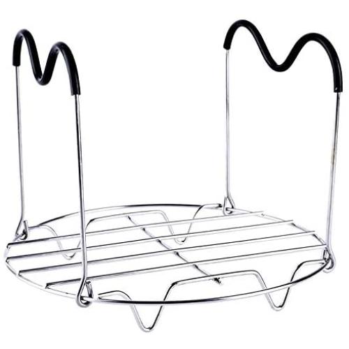 HapWay Steamer Rack Trivet with Heat Resistant Silicone Handles Compatible with Instant Pot 6 & 8 qt Accessories, Stainless Steel Steaming Rack Trivet Stand for Pressure Cooker HapWay Steamer Rack Trivet with Heat Resistant Silicone Handles Compatible with Instant Pot 6 & 8 qt Accessories, Stainless Steel Steaming Rack Trivet Stand for Pressure Cooker