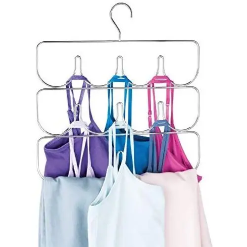 mDesign Metal Closet Rod Hanging Accessory Storage Organizer Rack for Womens Leggings, Yoga Pants, Scarves, Ties, Camisoles, Tank Tops - Snag Free Design - Chrome mDesign Metal Closet Rod Hanging Accessory Storage Organizer Rack for Womens Leggings, Yoga Pants, Scarves, Ties, Camisoles, Tank Tops - Snag Free Design - Chrome