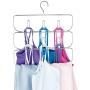 mDesign Metal Closet Rod Hanging Accessory Storage Organizer Rack for Womens Leggings, Yoga Pants, Scarves, Ties, Camisoles, Tank Tops - Snag Free Design - Chrome
