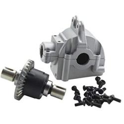 HHoo88 Metal Gear Box Shell Cover+Differential Gear+Screws for WLtoys 144001 1/14 RC Car - Upgrade Replacement Spare Parts for RC Crawler