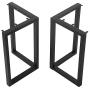Black Cast Iron Coffee Table Legs,Metal Furniture Legs 2 Pcs(H28”xW24”),Industrial Dining Table Legs,Rustic Duty Square Tube Desk Legs,Metal Legs for DIY Coffee Table Furniture Bench