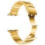LDFAS Compatible for Apple Watch Band 44mm 42mm, Sport Stainless Steel Metal Strap with Safety Buckle for iWatch Bands Compatible for Apple Watch SE, Apple Watch Series 6/5/4/3 Smartwatch, Gold
