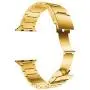 LDFAS Compatible for Apple Watch Band 44mm 42mm, Sport Stainless Steel Metal Strap with Safety Buckle for iWatch Bands Compatible for Apple Watch SE, Apple Watch Series 6/5/4/3 Smartwatch, Gold