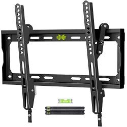 USX MOUNT Tilt TV Wall Mount Low Profile, Tilting TV Mount Bracket for Most 26-55'' Flat Screen LED, LCD, OLED, 4K TVs, TV Bracket VESA 400x400mm-Weight Capacity Up to 99lbs, Space Saving for 16'' Stud