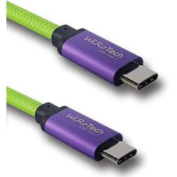 USB C Cable, WiRoTech Purple & Light Green USB-C to USB-C Fast Charging Cable (6 feet, Purple & Light Green)