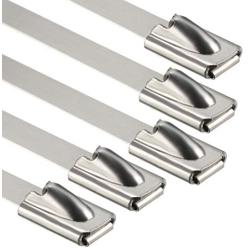 uxcell 28 Inches Stainless Steel Cable Zip Ties Multi-Purpose Metal Exhaust Wrap 5pcs