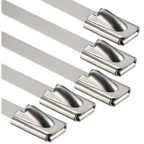 uxcell 14 Inches Stainless Steel Cable Zip Ties Multi-Purpose Metal Exhaust Wrap 10pcs